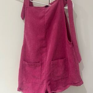 SHEIN Fuchsia Corduroy Women Shorts